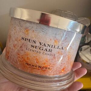 HomeWorx Spun Vanilla Sugar Candle - Silver and Orange